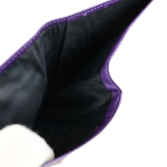 CHANEL CC Logo Bifold Wallet Leather Purple GHW Made in France 79RK703 - Picture 9 of 16